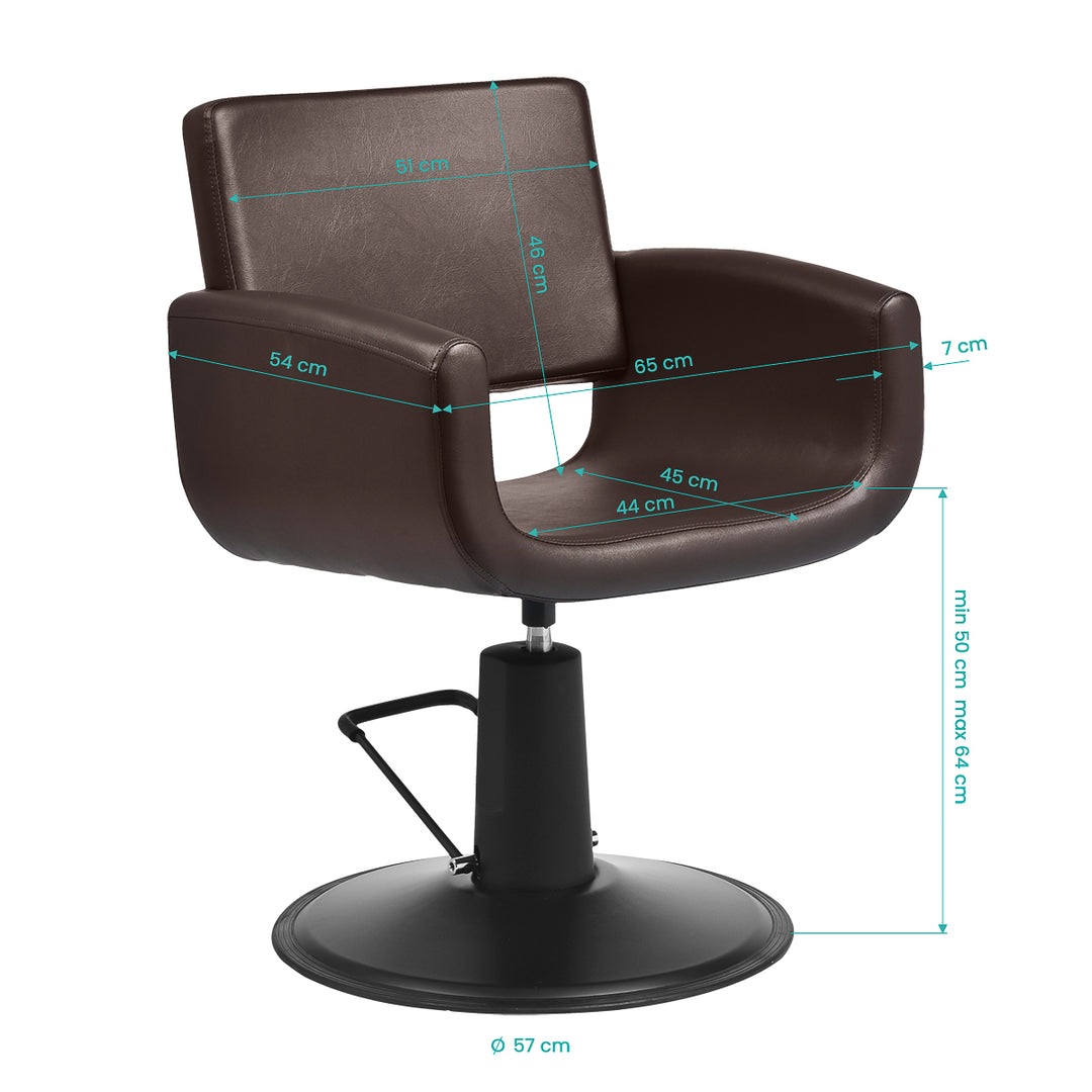 Kappersstoel Gabbiano Mataro Bruin-Zwart - afbeelding 8