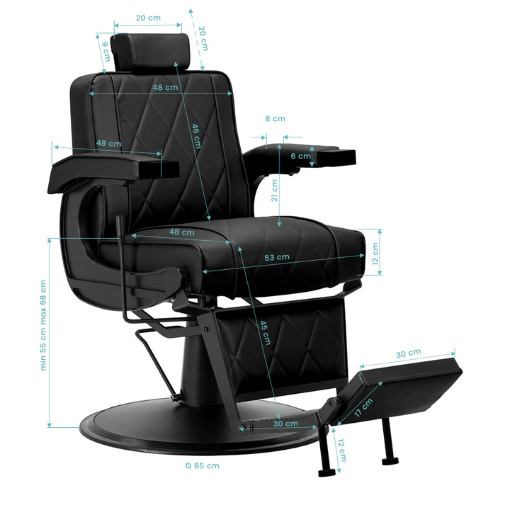 Barberstoel Hair System BM88066B Zwart-Zwart - afbeelding 16