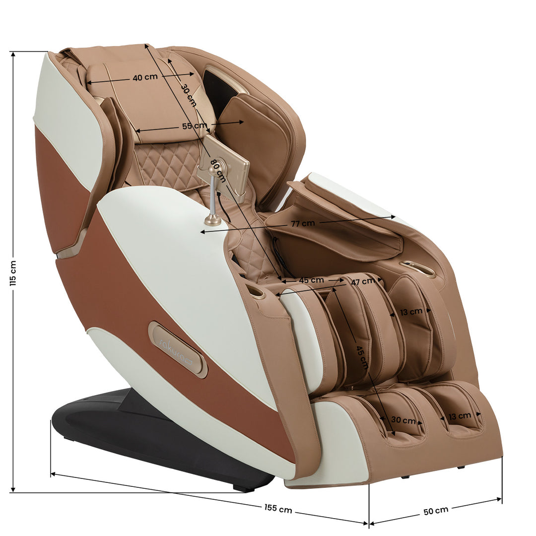 Massagestoel Elektrisch Sakura Luxury 808 Wit-Beige - afbeelding 20