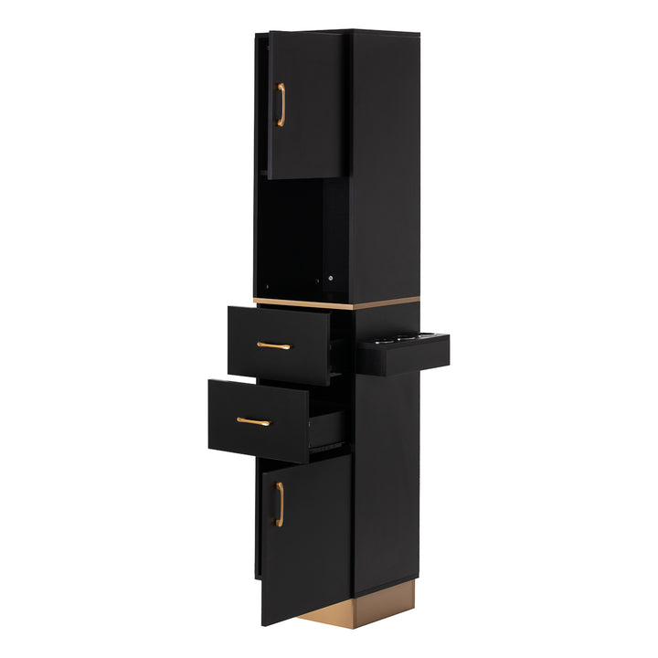 Kaptafel Kapperssalon Gabbiano Totem Zwart-Goud - afbeelding 2