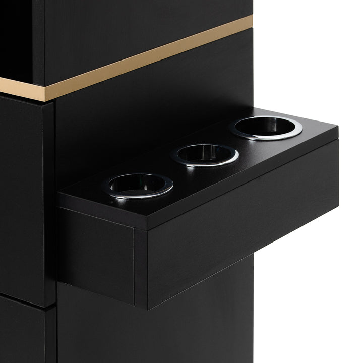 Kaptafel Kapperssalon Gabbiano Totem Zwart-Goud - afbeelding 6