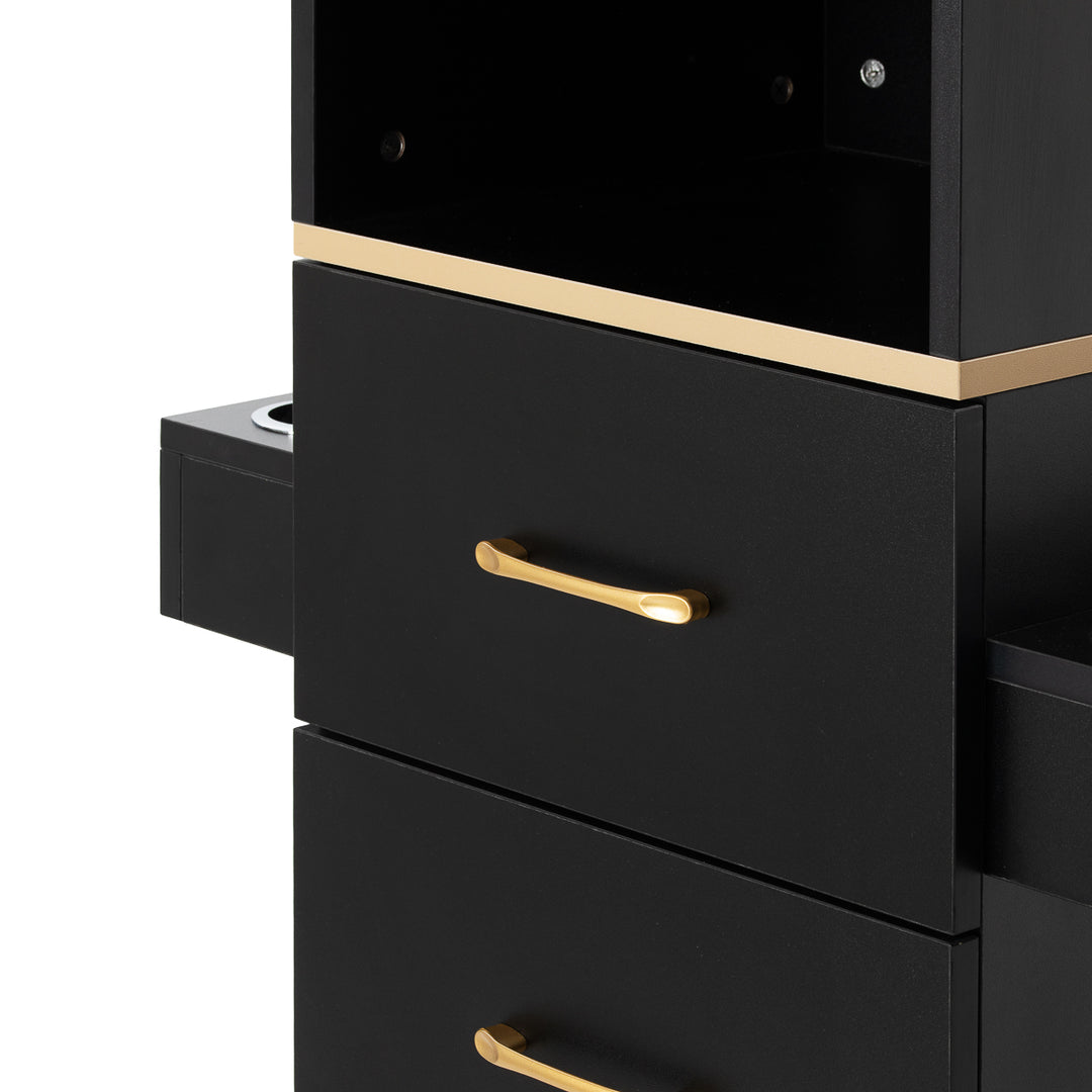 Kaptafel Kapperssalon Gabbiano Totem Zwart-Goud - afbeelding 7