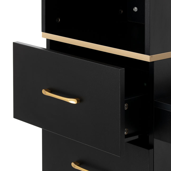 Kaptafel Kapperssalon Gabbiano Totem Zwart-Goud - afbeelding 8
