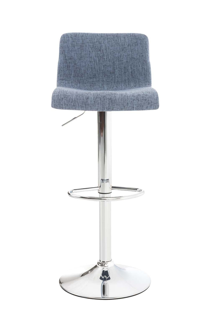Set van 2 Barkrukken met Rugleuning Stof Verstelbaar Draaibaar 105 Blauw - afbeelding 2