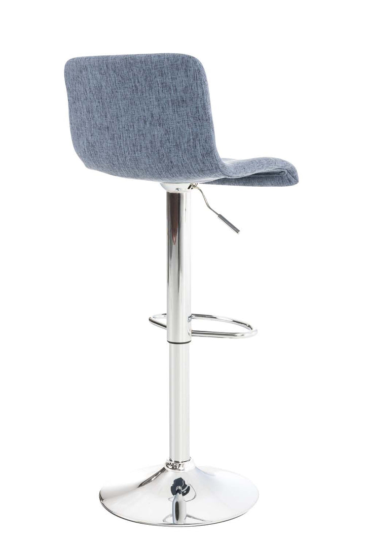 Set van 2 Barkrukken met Rugleuning Stof Verstelbaar Draaibaar 105 Blauw - afbeelding 4