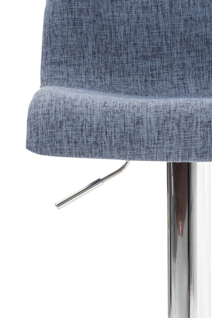 Set van 2 Barkrukken met Rugleuning Stof Verstelbaar Draaibaar 105 Blauw - afbeelding 5