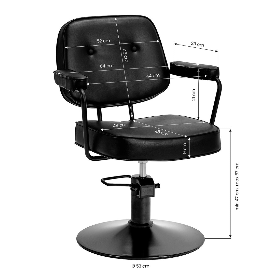 Kappersstoel Hair System Tru Noir Zwart - afbeelding 8