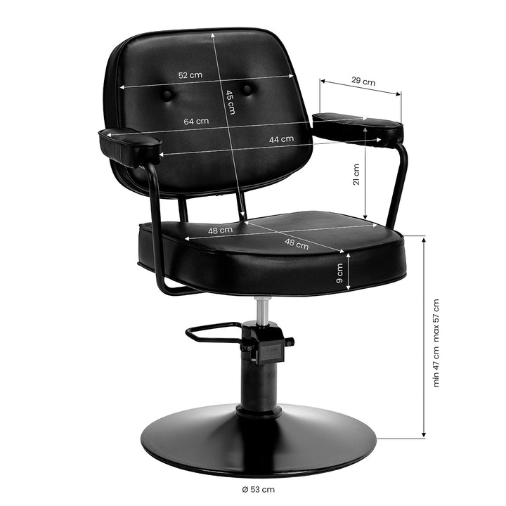 Kappersstoel Hair System Tru Noir Zwart - afbeelding 8