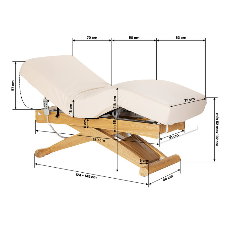 Massagetafel Elektrisch Sillon Siesta Crème-Lichtbruin - afbeelding 19
