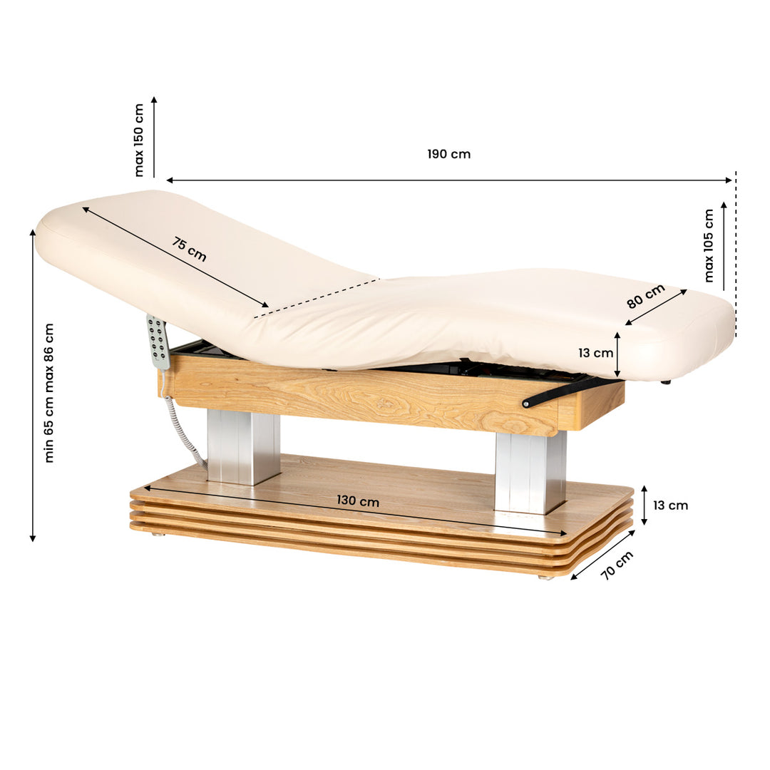 Massagetafel Elektrisch Sillon Comfort Crème-Lichtbruin - afbeelding 21