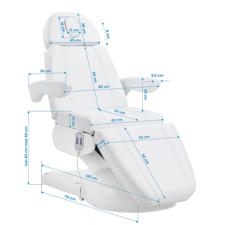 Behandelstoel Elektrisch Azzurro Lux 3 Motoren Wit - afbeelding 15