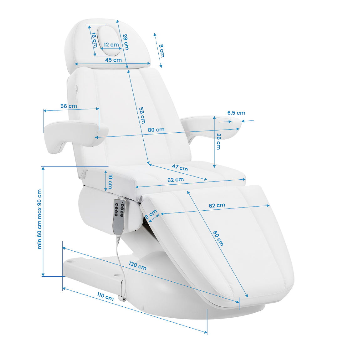 Behandelstoel Elektrisch Azzurro Lux 4 Motoren Wit - afbeelding 18