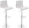 Set of 2 Bar Stools with Backrests, Adjustable and Swivelling - White