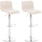 Bar Stool Set of 2, Adjustable and Swivelling - Cream