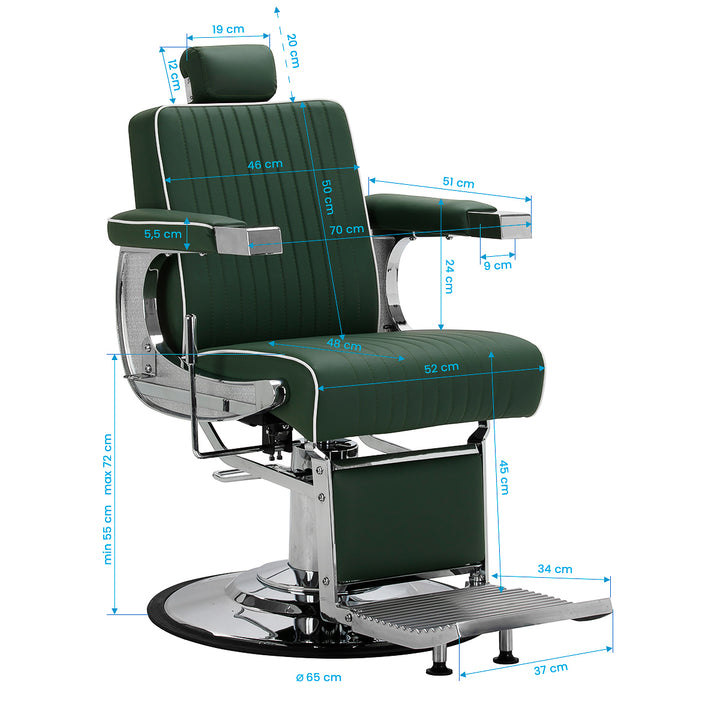Barberstoel Gabbiano Visionerio Groen - afbeelding 18