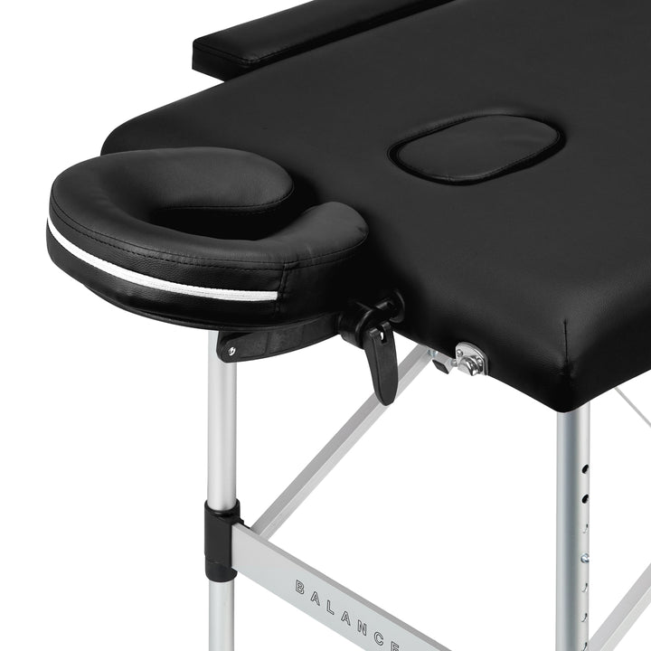 Massagetafel Inklapbaar Aluminium Balance 2 Zones Zwart