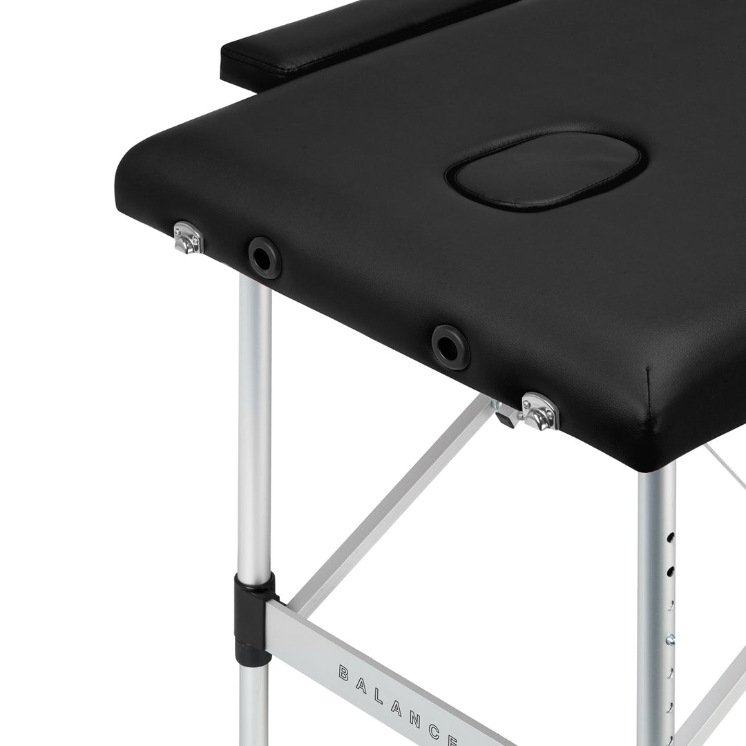 Massagetafel Inklapbaar Aluminium Balance 2 Zones Zwart