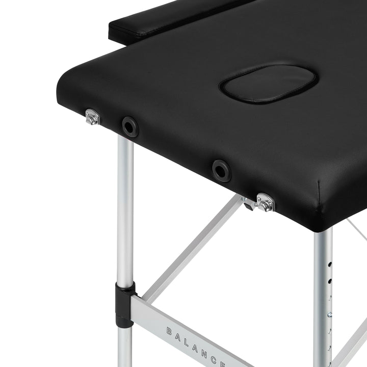 Massagetafel Inklapbaar Aluminium Balance 2 Zones Zwart