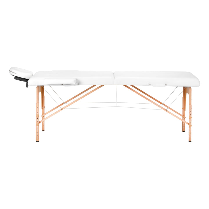 Massagetafel Inklapbaar Beukenhout Balance 2 Zones Wit