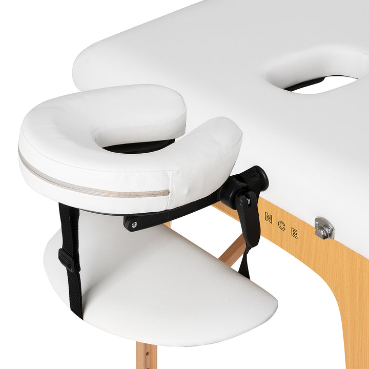 Massagetafel Inklapbaar Beukenhout Balance 2 Zones Wit