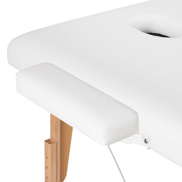 Massagetafel Inklapbaar Beukenhout Balance 2 Zones Wit