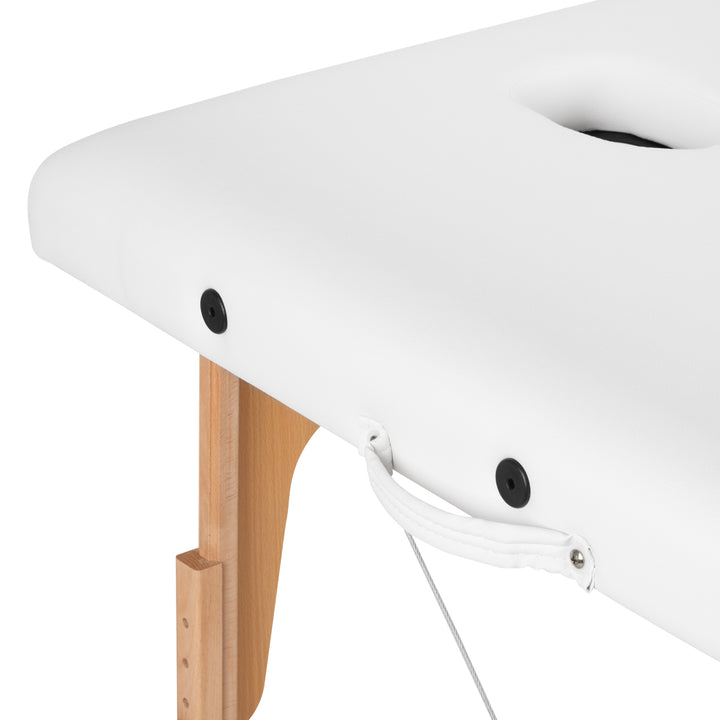 Massagetafel Inklapbaar Beukenhout Balance 2 Zones Wit