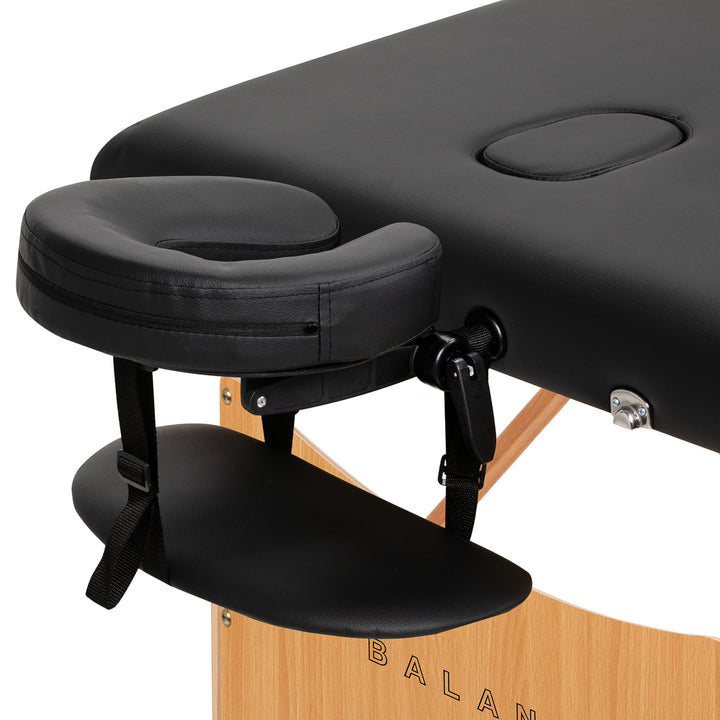 Massagetafel Inklapbaar Beukenhout Balance 2 Zones Zwart