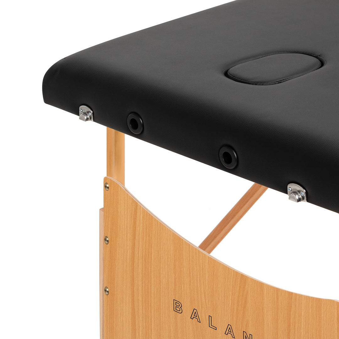 Massagetafel Inklapbaar Beukenhout Balance 2 Zones Zwart
