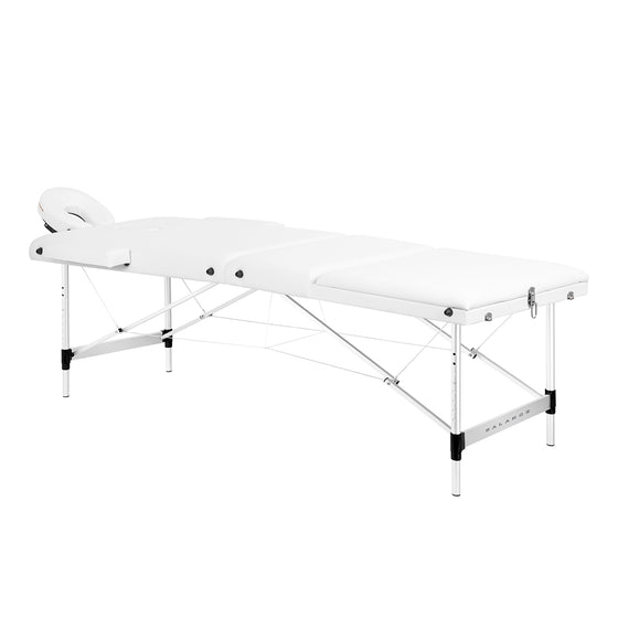 Massagetafel Inklapbaar Aluminium Balance 3 Zones Wit