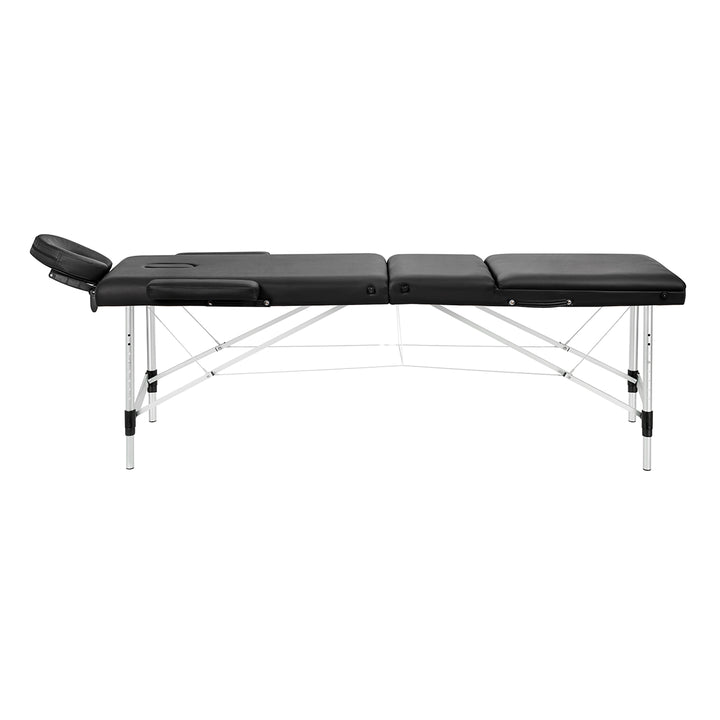 Massagetafel Inklapbaar Aluminium Balance 3 Zones Zwart