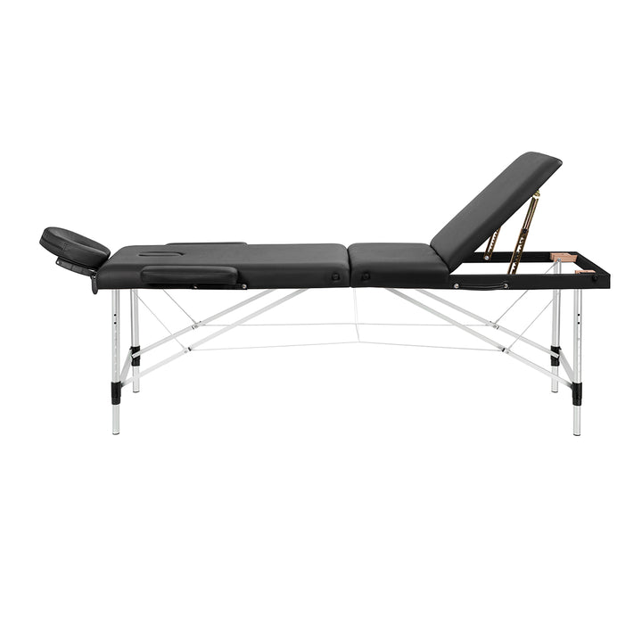 Massagetafel Inklapbaar Aluminium Balance 3 Zones Zwart