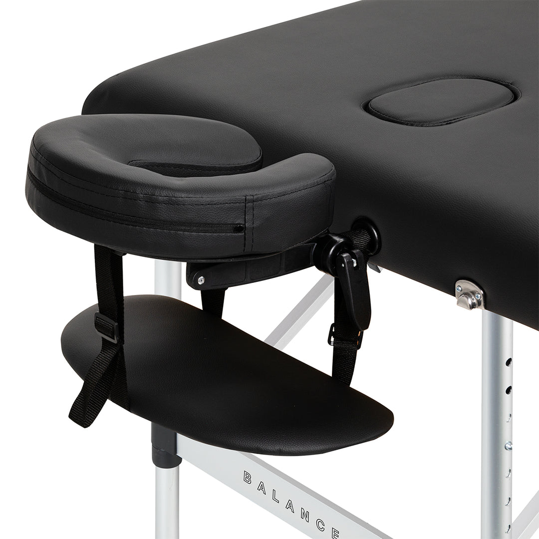 Massagetafel Inklapbaar Aluminium Balance 3 Zones Zwart