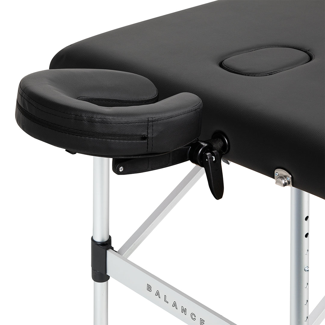 Massagetafel Inklapbaar Aluminium Balance 3 Zones Zwart