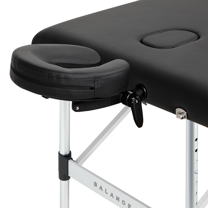 Massagetafel Inklapbaar Aluminium Balance 3 Zones Zwart