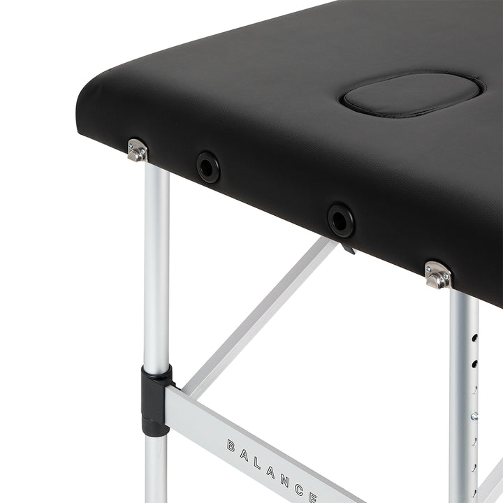 Massagetafel Inklapbaar Aluminium Balance 3 Zones Zwart