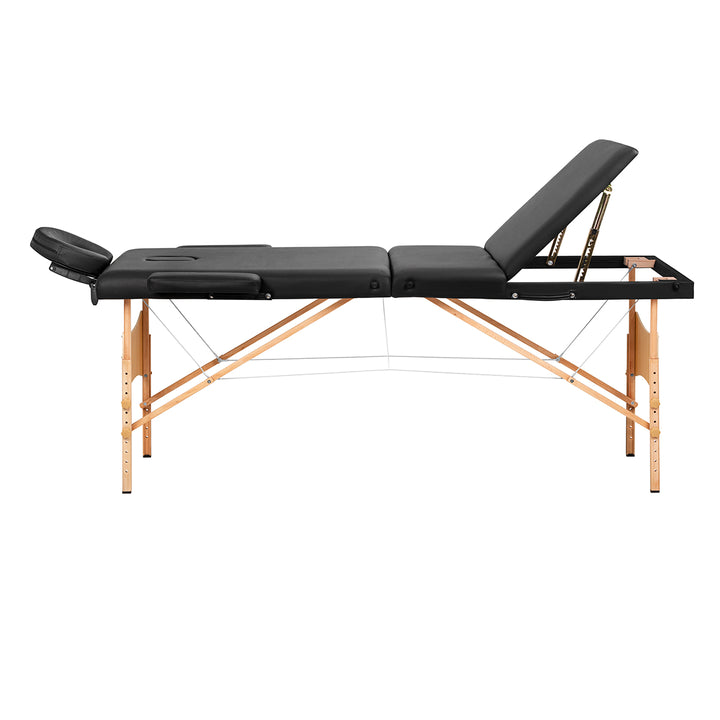 Massagetafel Inklapbaar Beukenhout Balance 3 Zones Zwart