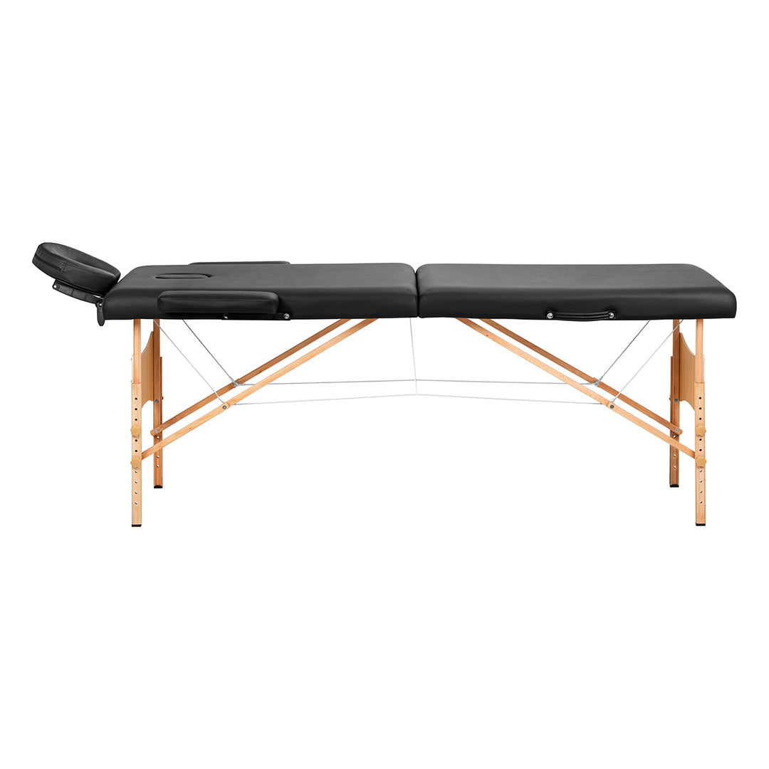 Massagetafel Inklapbaar Hout Balance Lux 2 Zones Zwart