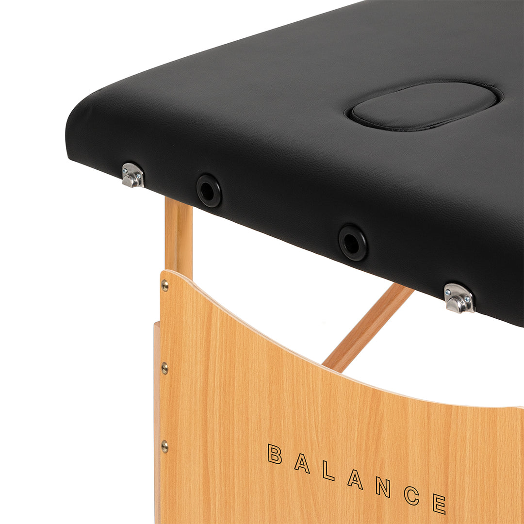 Massagetafel Inklapbaar Hout Balance Lux 2 Zones Zwart