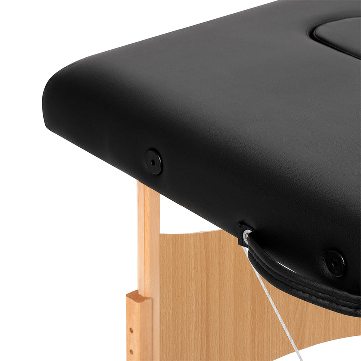Massagetafel Inklapbaar Hout Balance Lux 2 Zones Zwart