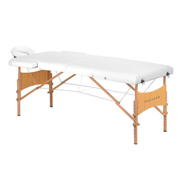 Massagetafel Inklapbaar Beukenhout Balance Lux 2 Zones Wit