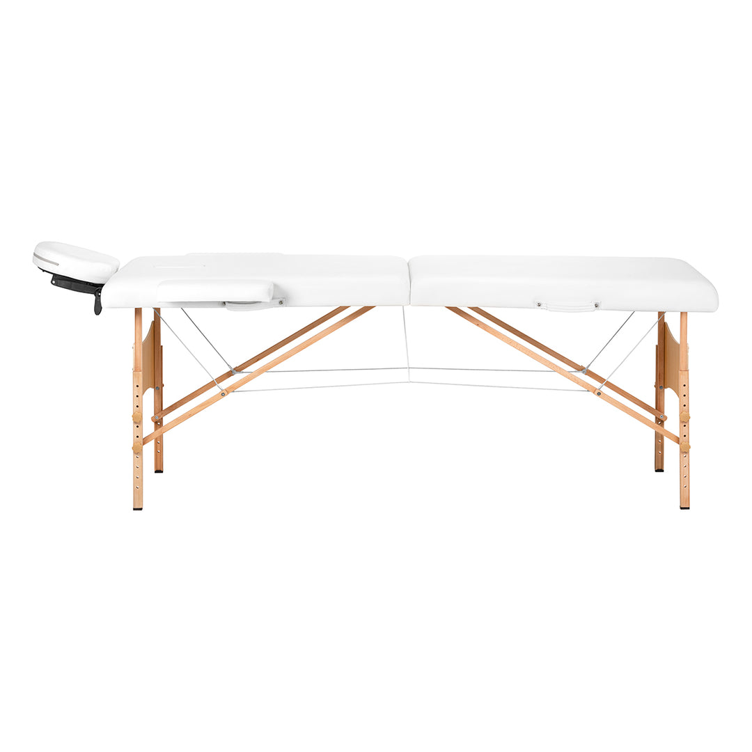 Massagetafel Inklapbaar Beukenhout Balance Lux 2 Zones Wit
