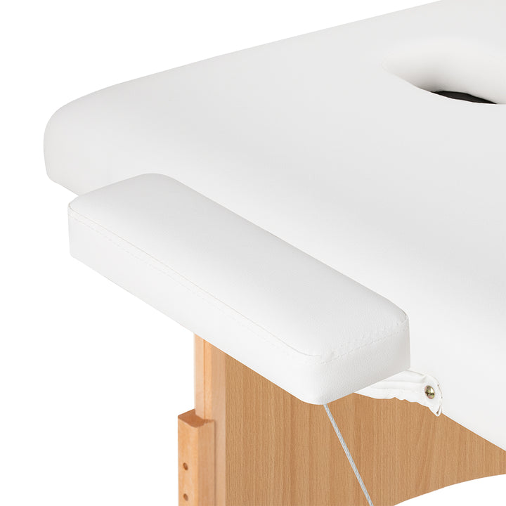 Massagetafel Inklapbaar Beukenhout Balance Lux 2 Zones Wit