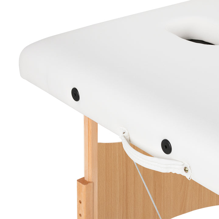 Massagetafel Inklapbaar Beukenhout Balance Lux 2 Zones Wit
