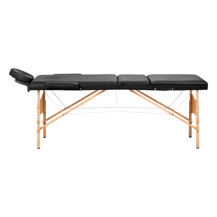 Massagetafel Inklapbaar Hout Balance Lux 3 Zones Zwart
