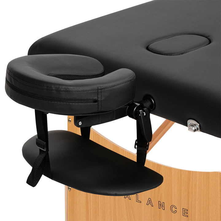 Massagetafel Inklapbaar Hout Balance Lux 3 Zones Zwart