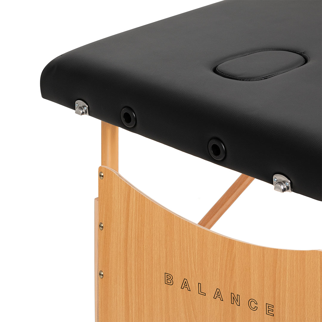 Massagetafel Inklapbaar Hout Balance Lux 3 Zones Zwart