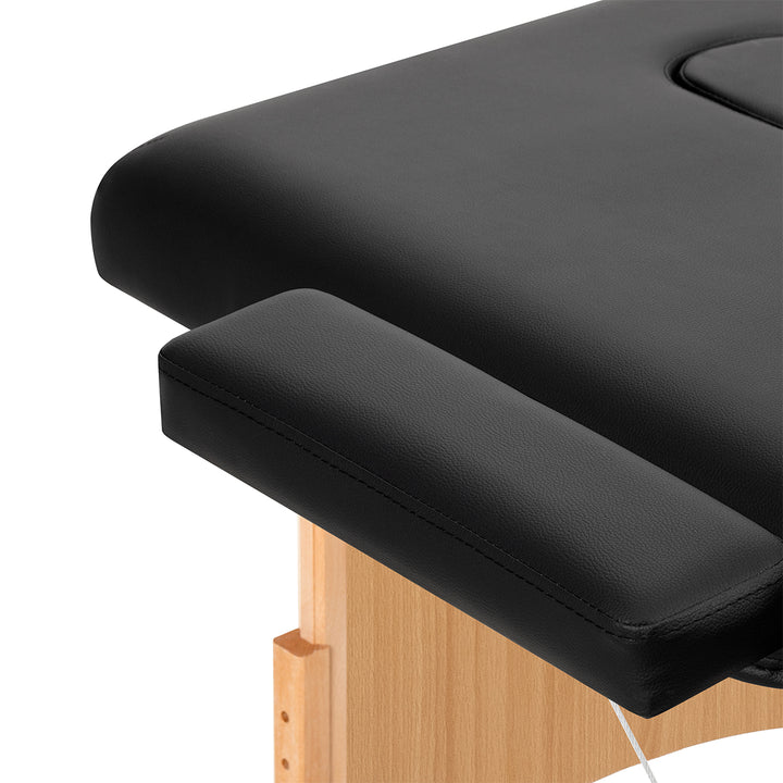 Massagetafel Inklapbaar Hout Balance Lux 3 Zones Zwart