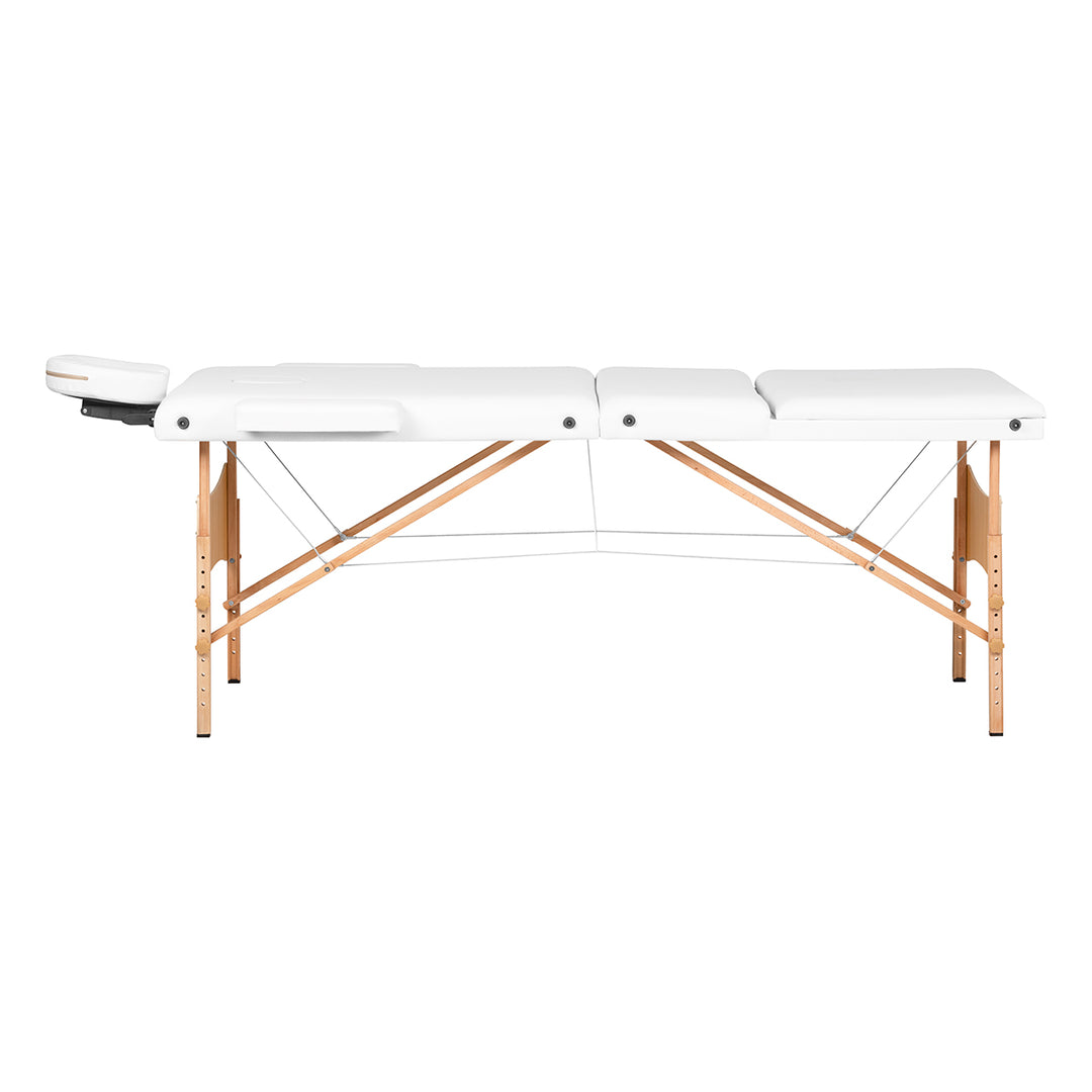 Massagetafel Inklapbaar Beukenhout Balance Lux 3 Zones Wit