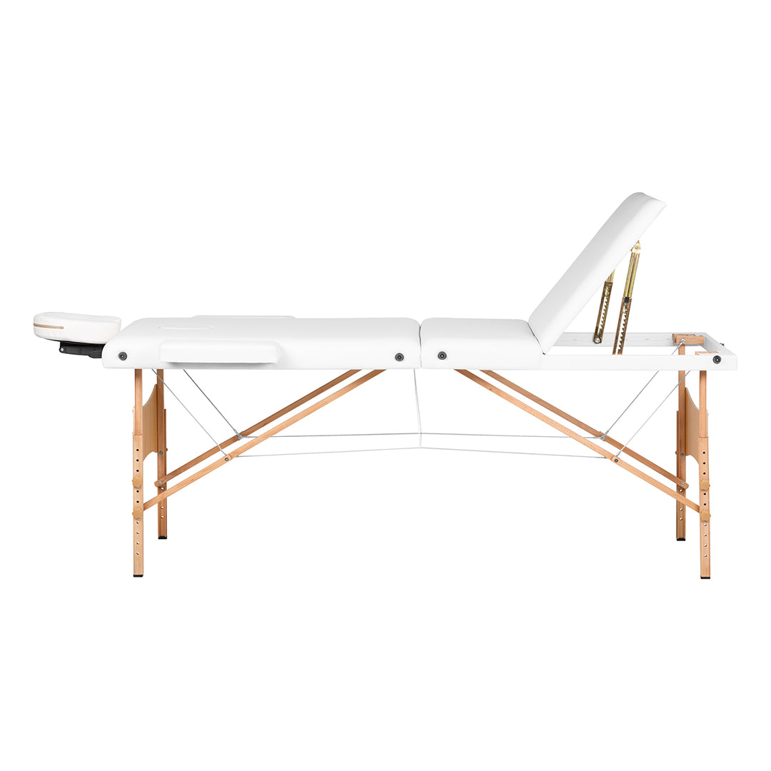 Massagetafel Inklapbaar Beukenhout Balance Lux 3 Zones Wit