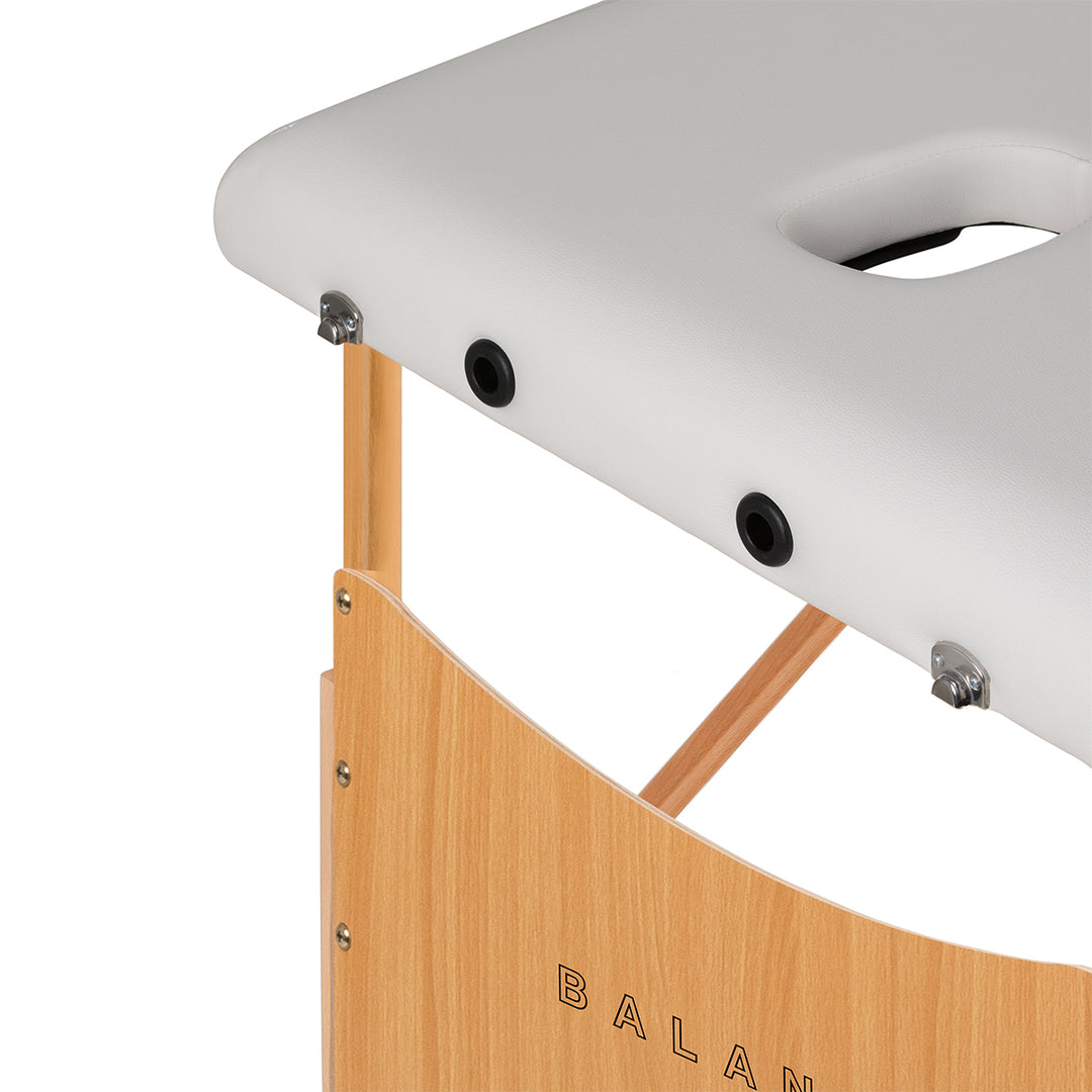 Massagetafel Inklapbaar Beukenhout Balance Lux 3 Zones Wit